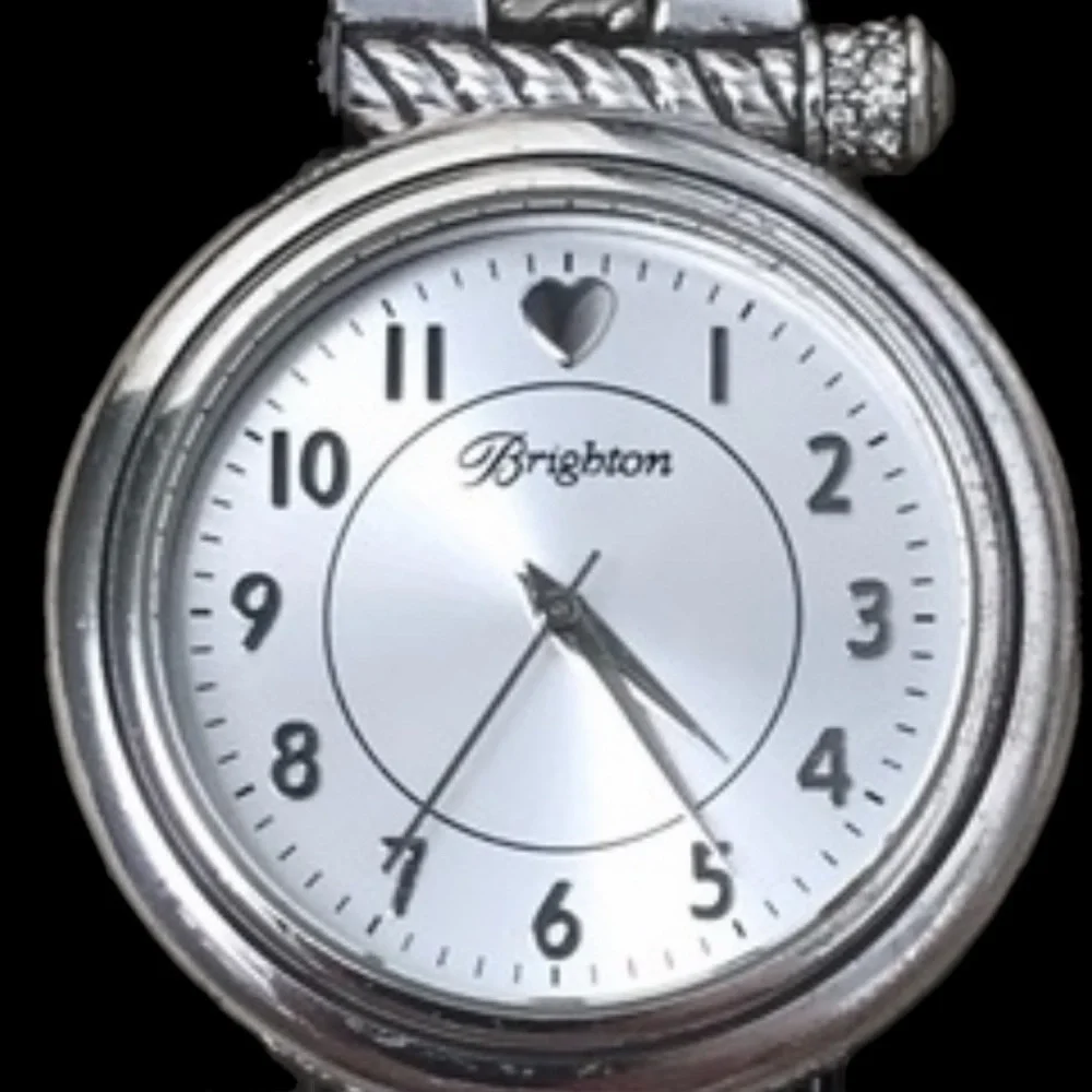 Brighton Highland Park watch. Beautiful silver plated with Swarovski crystals